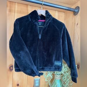 MARKDOWN--Calvin Klein Black Performance Faux Fur 1/2-Zip Pullover